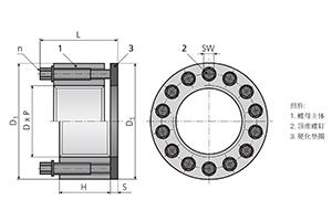 8.EH650T 螺母型預(yù)緊器中等溫度, 高主體